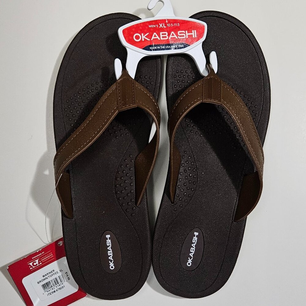 OKABASHI MARINER MENS BROWN XL 10.5 - 11.5